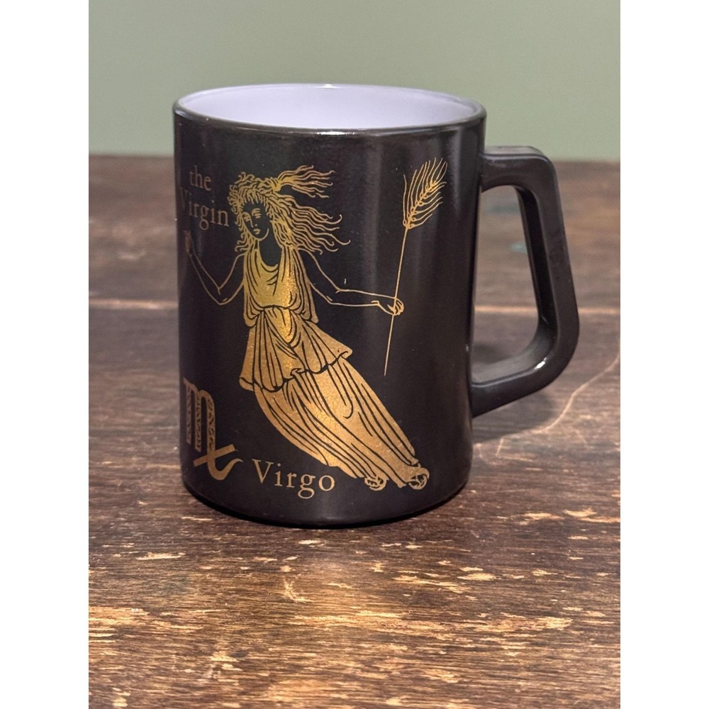 Vintage Zodiac‎ Virgo the Virgin 1960's Mid Century Federal Glass Coffee Mug
